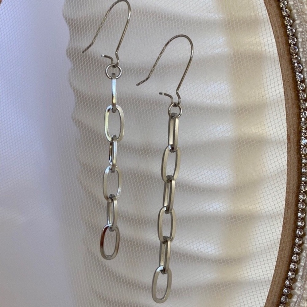 Stainless Steel Paperclip Earrings - Picture 1 of 7
